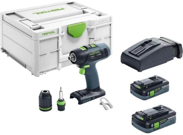 Festool accuboormachine T 18+3 HPC 4,0 I-Plus in Systainer3