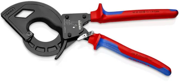 Knipex Kabelschaar (Ratelprincipe, 3-versnelling) zwart atramenteerd, met meercomponentenhandvat 320 mm