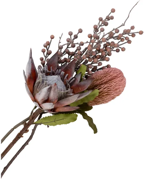 HOUSE NORDIC King Protea boeket kunstbloemen, mix - roze plastic (H:74)