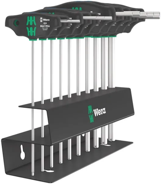 Wera 454/10 HF set Imperial 2 T-greep schroevendraaierset Hex-Plus