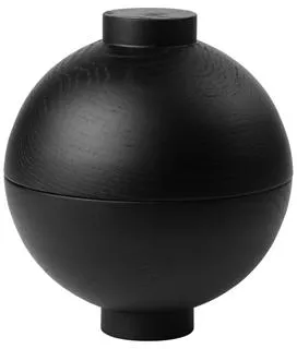 Kristina Dam Studio Wooden Sphere Kom Zwart Eikenhout XL